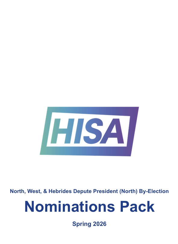 North, West, & Hebrides Depute President (North) Nominations Pack